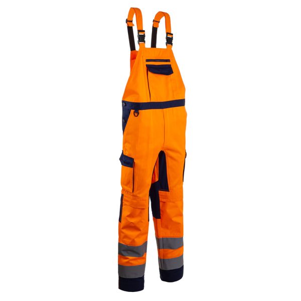 Signalizirajuće zaštitne Hi-viz farmer hlače HIBANA narančasto-plave