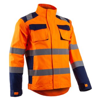 Signalizirajuća zaštitna Hi-viz jakna HIBANA narančasto-plava