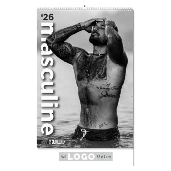 "MASCULINE" 13 list., dim: 33x55cm, PVC vrećica, P/40, color kalendar