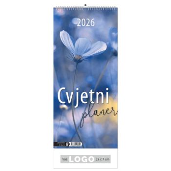 "CVJETNI PLANER" 13 list., dim: 22x55cm, PVC vrećica, P/50, color kalendar