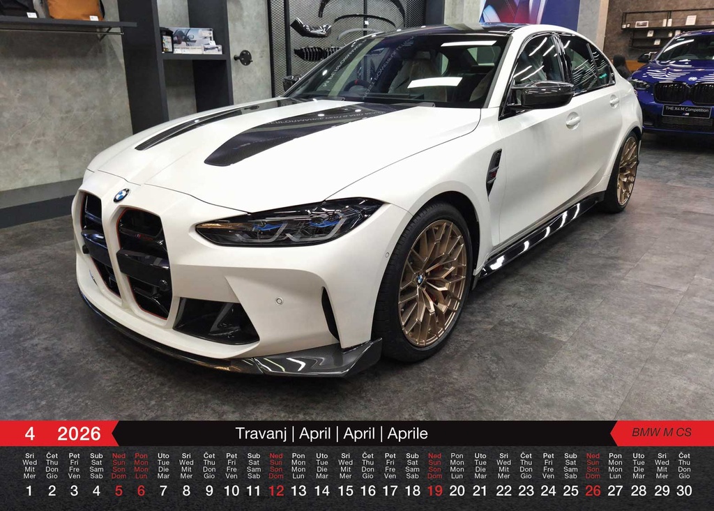 "AUTOMOBILI" 13 list., dim: 33,5x31 cm, PVC vrećica, P/50, color kalendar - Slika 4