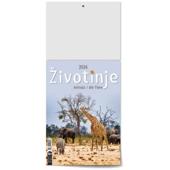 "ŽIVOTINJE" 13list., dim: 24x53,5 cm, PVC vrećica, P/50, color kalendar