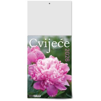 "CVIJEĆE" 13 list., dim: 24x53,5 cm, PVC vrećica, P/50, color kalendar