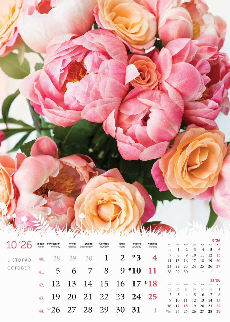 "CVIJEĆE" 13 list., dim: 24x53,5 cm, PVC vrećica, P/50, color kalendar - Slika 7