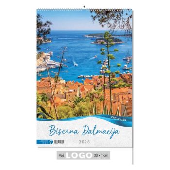 "BISERNA DALMACIJA" 13 list., dim: 33x55 cm, PVC vrećica, P/40, color kalendar