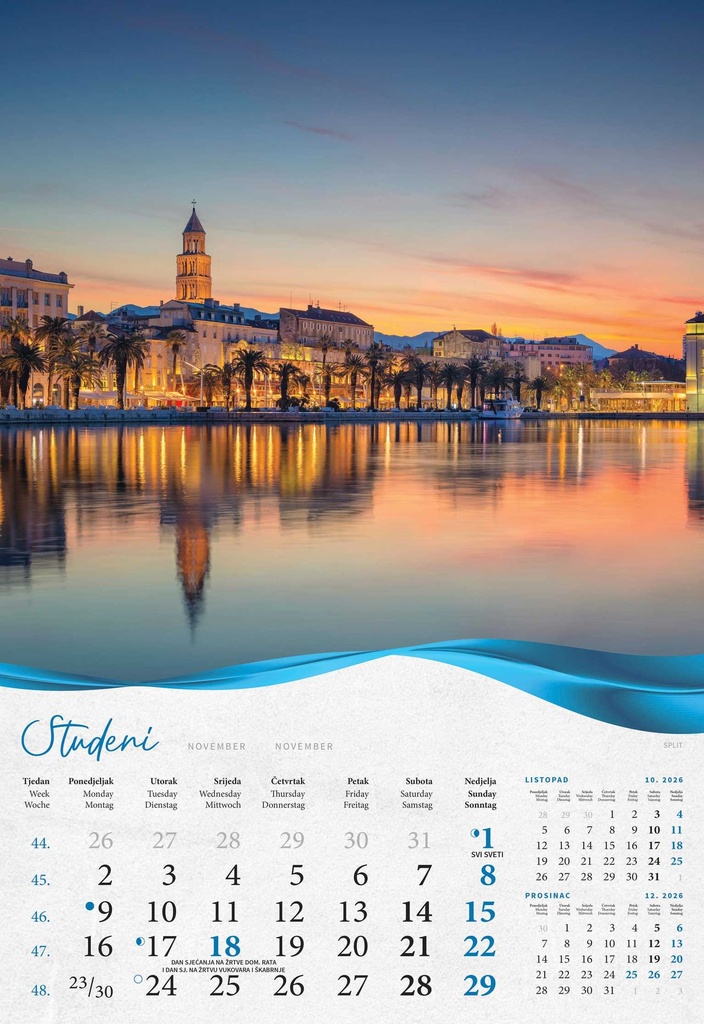 "BISERNA DALMACIJA" 13 list., dim: 33x55 cm, PVC vrećica, P/40, color kalendar - Slika 2